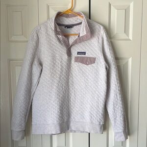 Patagonia Gray Crew Neck Quilted Sweater